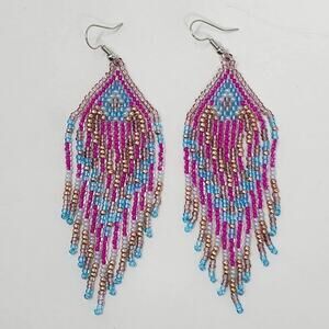 Boho Barbie Beaded Fringe Earrings